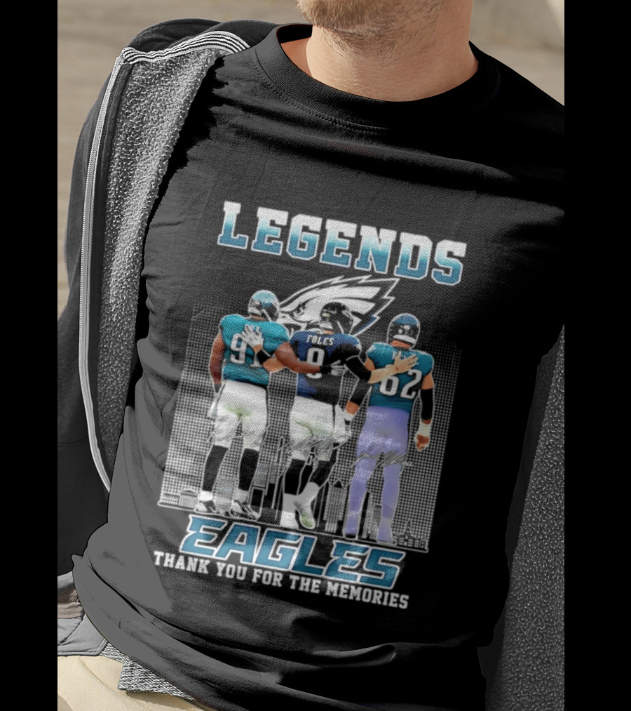 Eagles Legends Cox Foles Kelce Thank You For The Memories T-Shirt