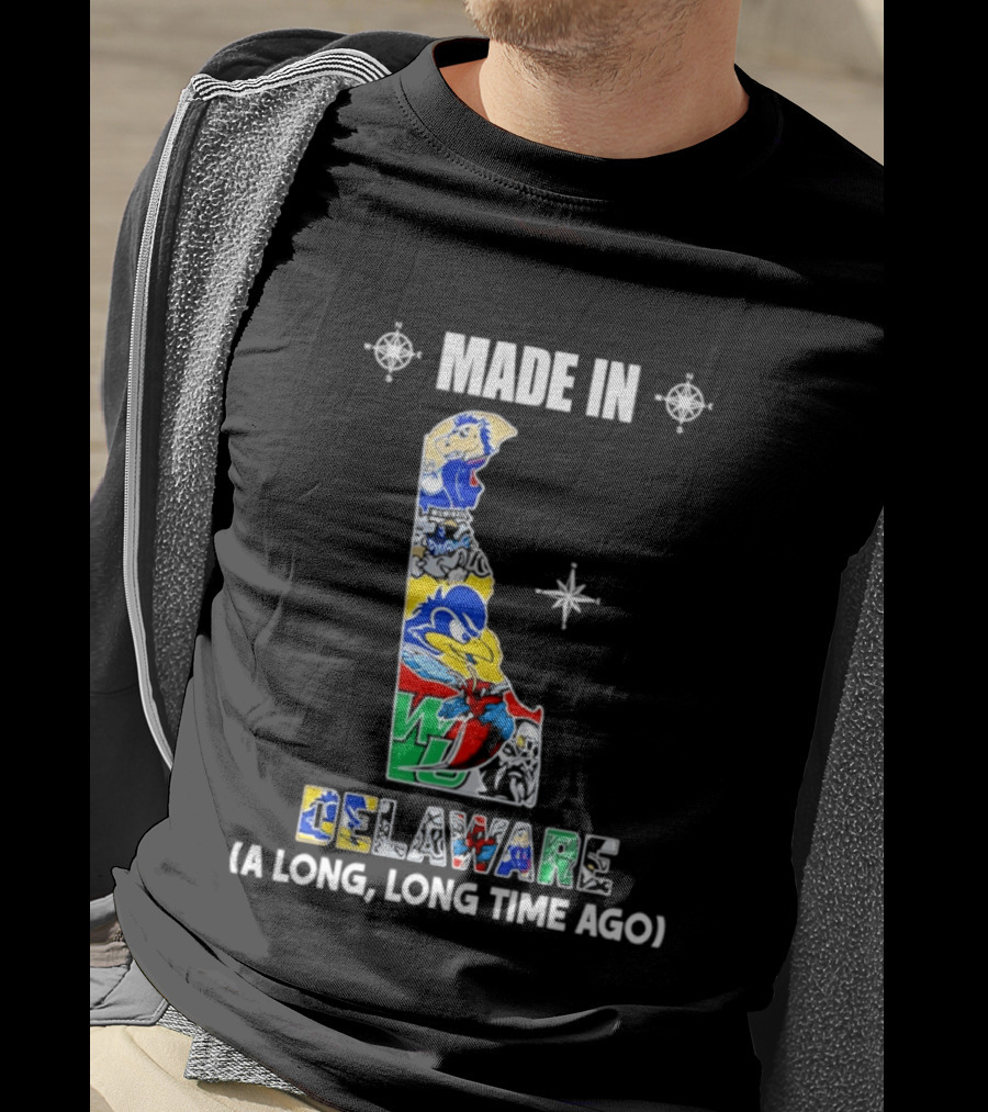 Made In Delaware A Long Long Time Ago State Map With Colorful T-Shirt