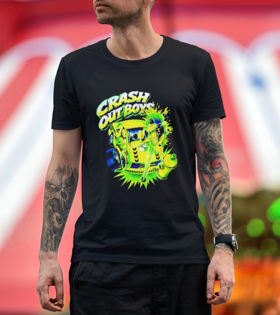 Crash Out Boys Neon Green Punk Streetwear Sludge T-Shirt