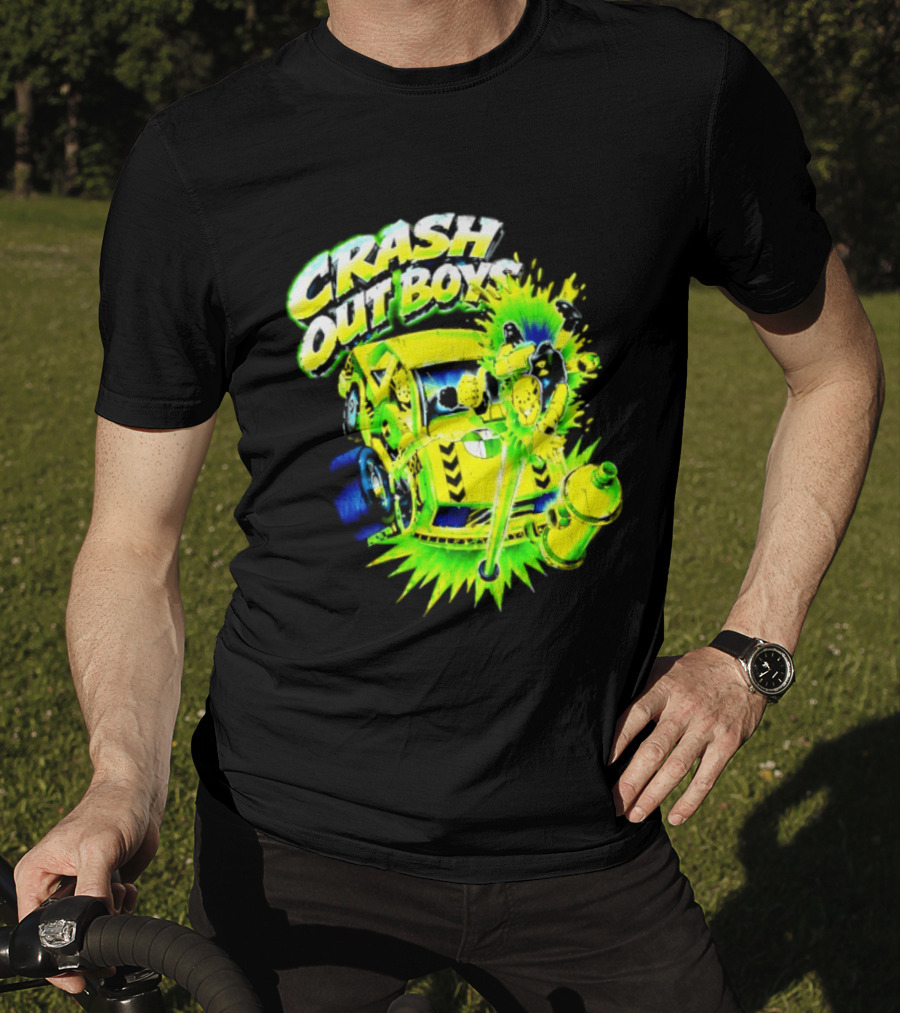 Crash Out Boys Neon Green Punk Streetwear Sludge T-Shirt