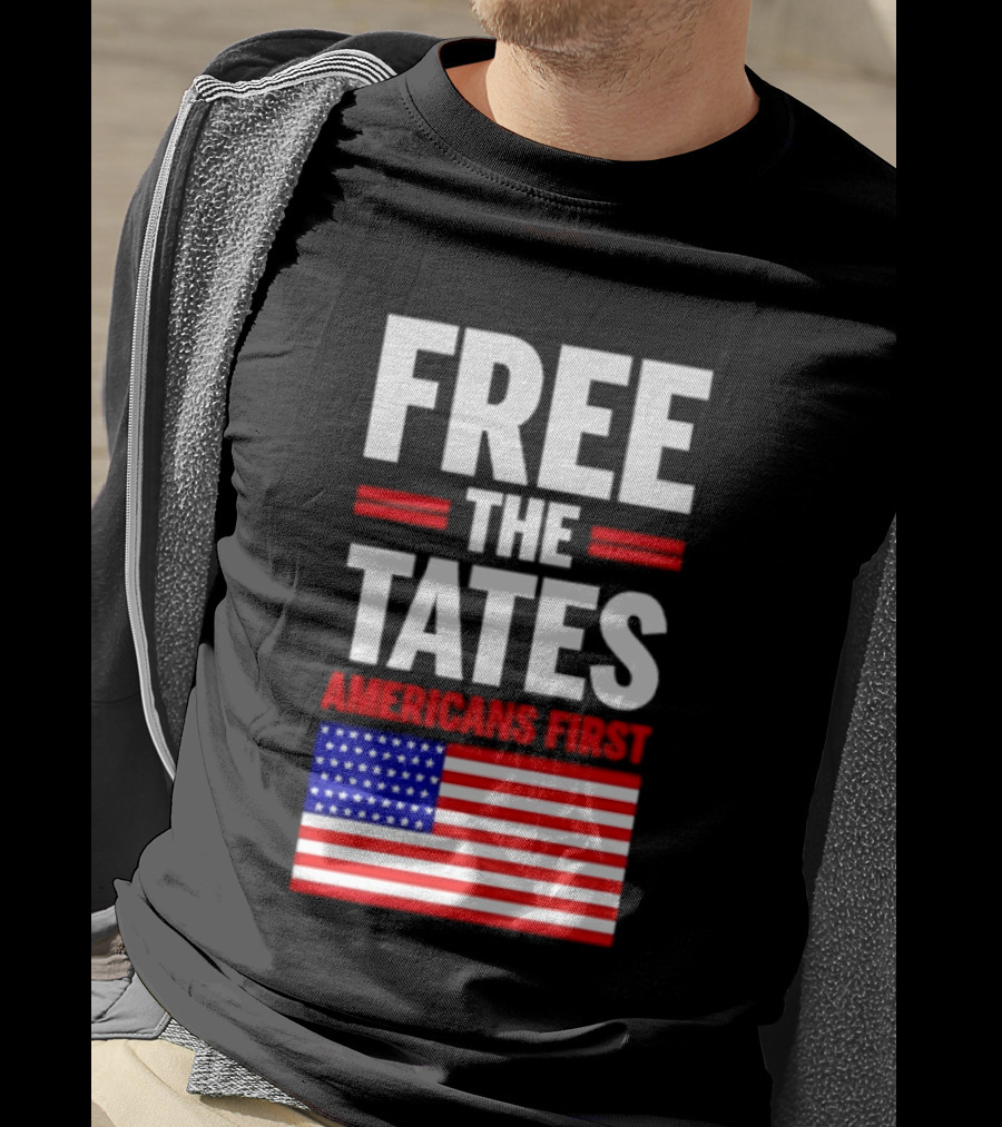 Free The Tates Americans First USA Flag T-Shirt