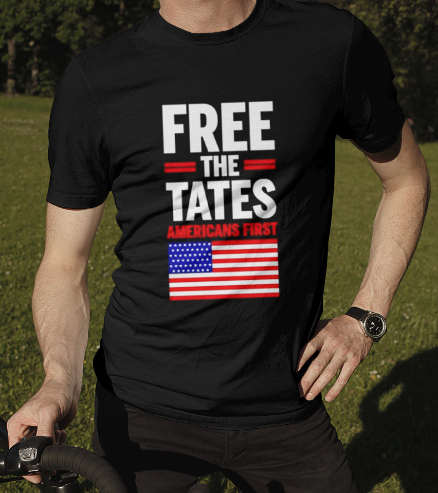 Free The Tates Americans First USA Flag T-Shirt