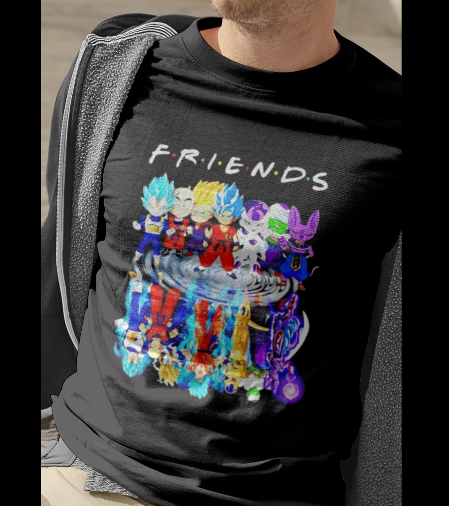 FRIENDS Dragon Ball Z Characters Goku Vegeta Piccolo Frieza Beerus T-Shirt