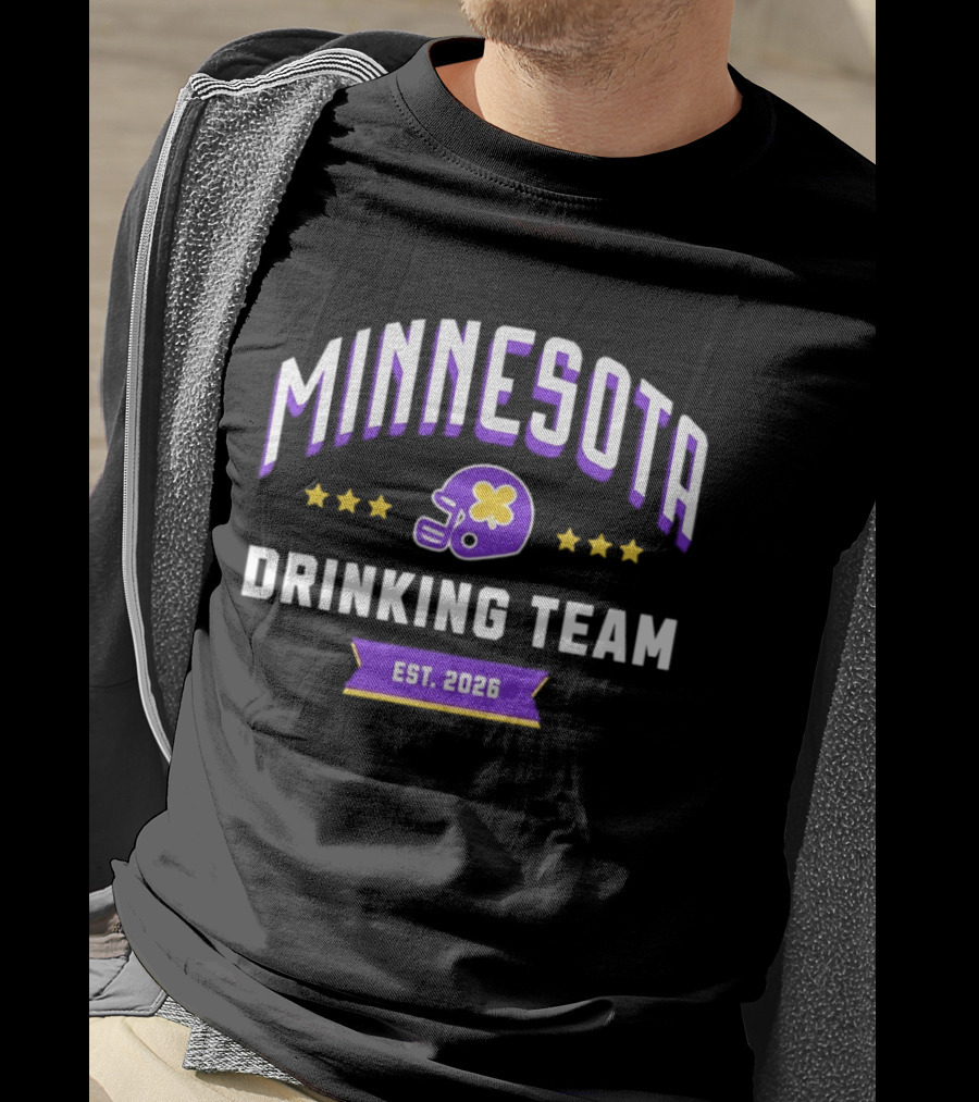 Minnesota Drinking Team Est 2026 Football Helmet Party Fun T-Shirt