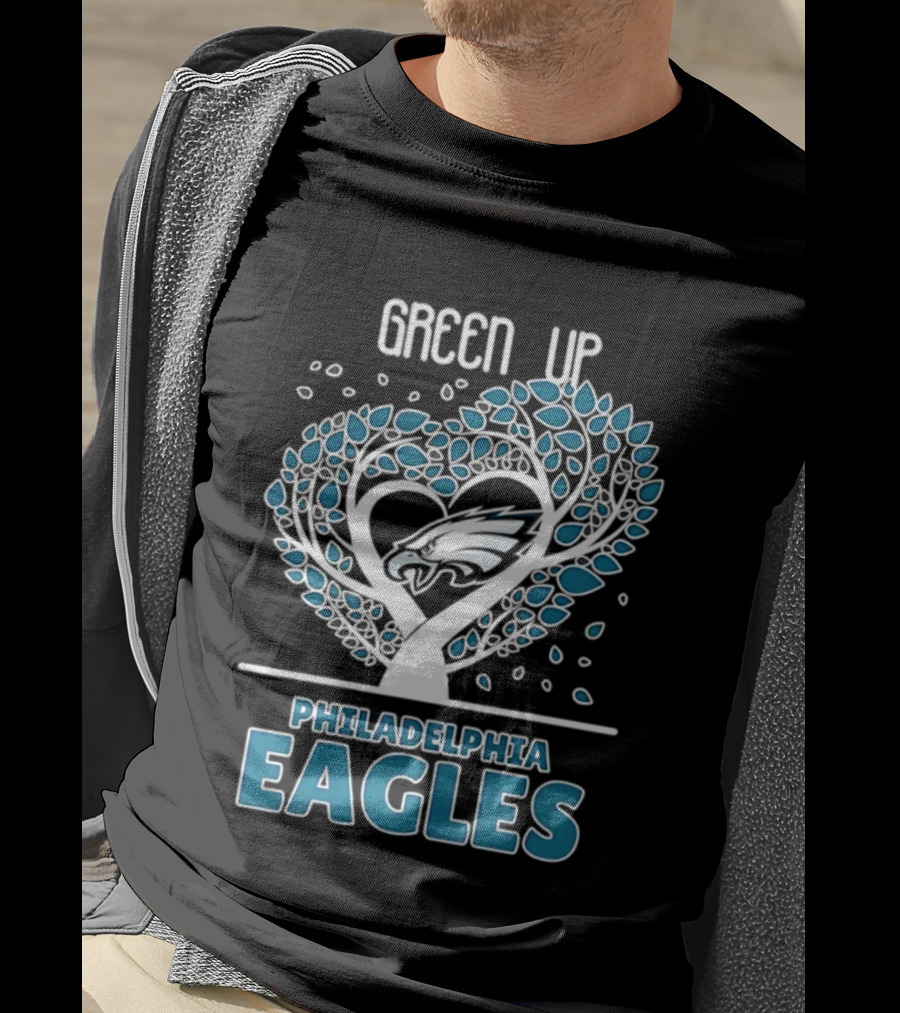 Philadelphia Eagles Green Up Heart Tree 2026 T-Shirt