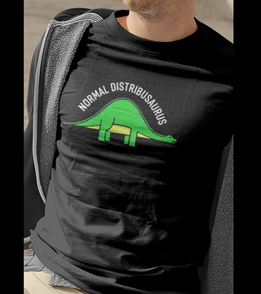 Normal Distribusaurus Dinosaur Statistics T-Shirt