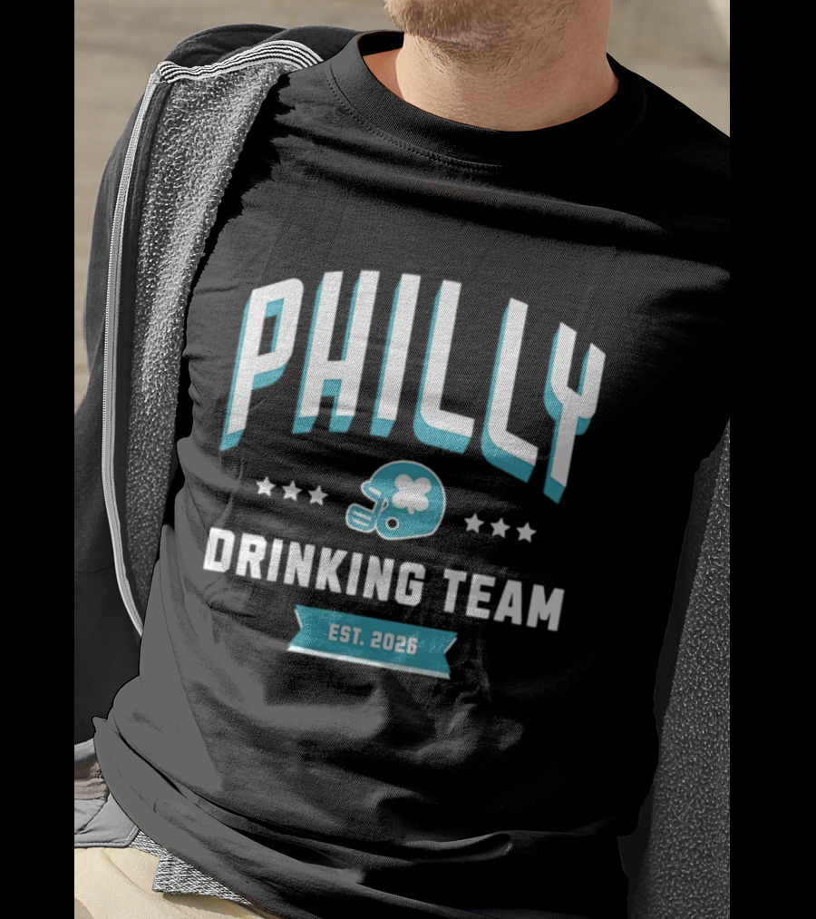 Philly Drinking Team Est 2026 Football Helmet Stars T-Shirt