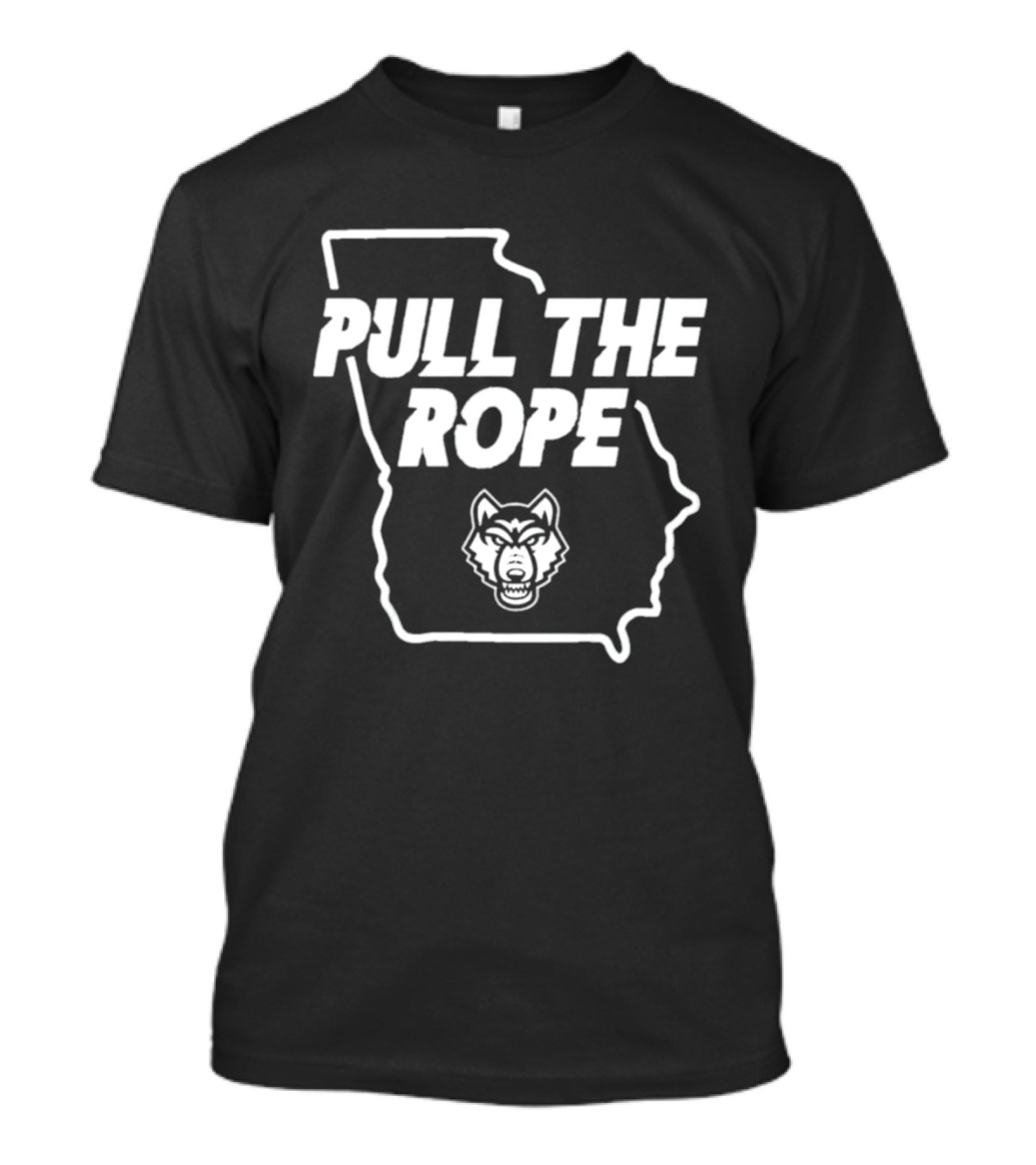 Pull The Rope Georgia Wolf Head Football T-Shirt