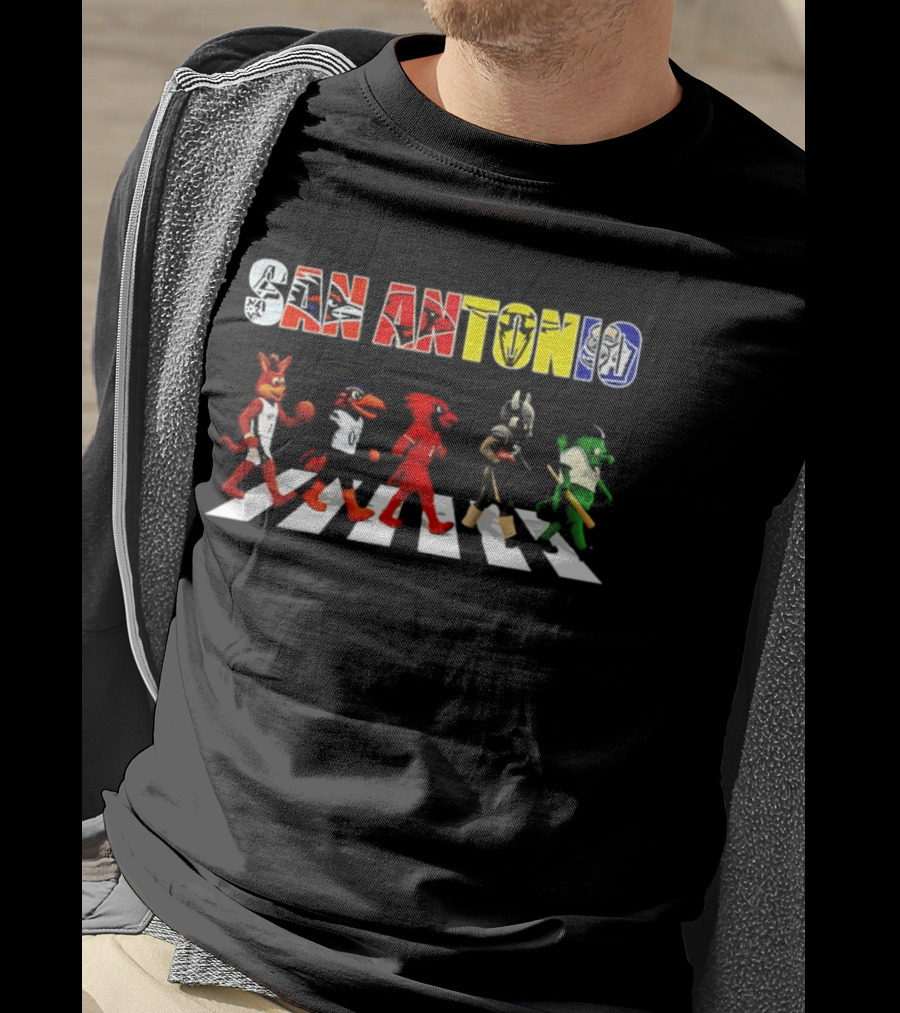 San Antonio Mascots Abbey Road Walk 2206 T-Shirt
