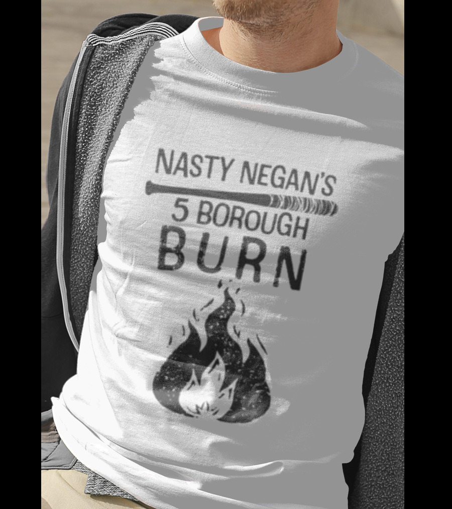 Nasty Negan's 5 Borough Burn Bat And Flame T-Shirt