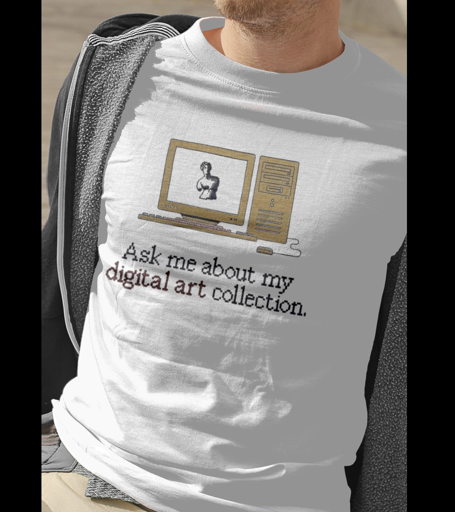 Ask Me About My Digital Art Collection Retro Computer T-Shirt