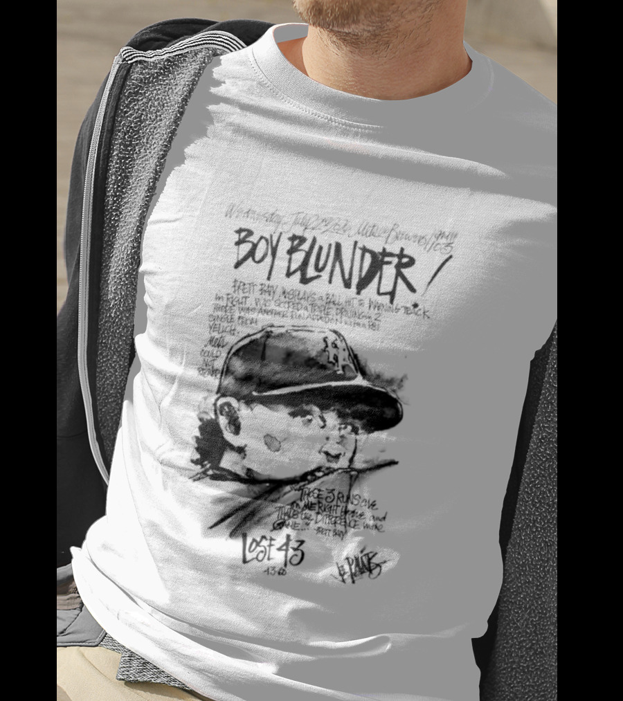 Boy Blunder Brett Bay Mishap Ball Hit To Warning Track T-Shirt