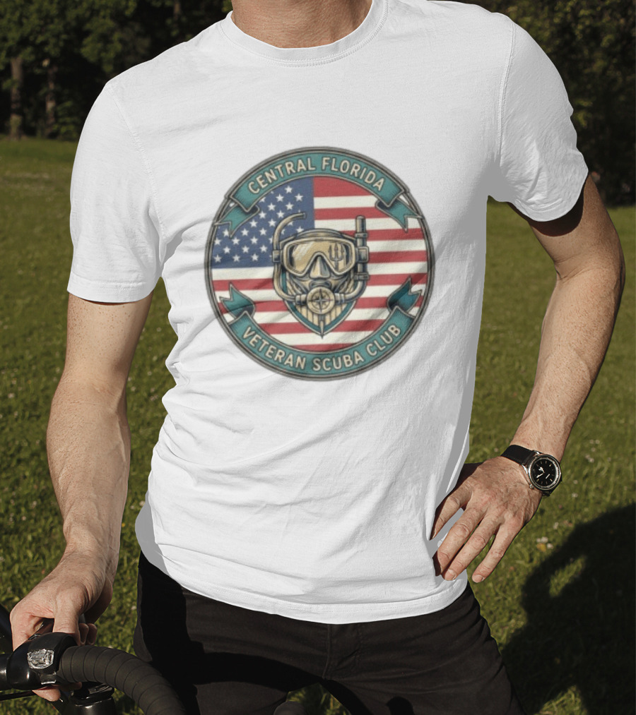 Central Florida Veteran Scuba Club American Flag Dive Mask T-Shirt