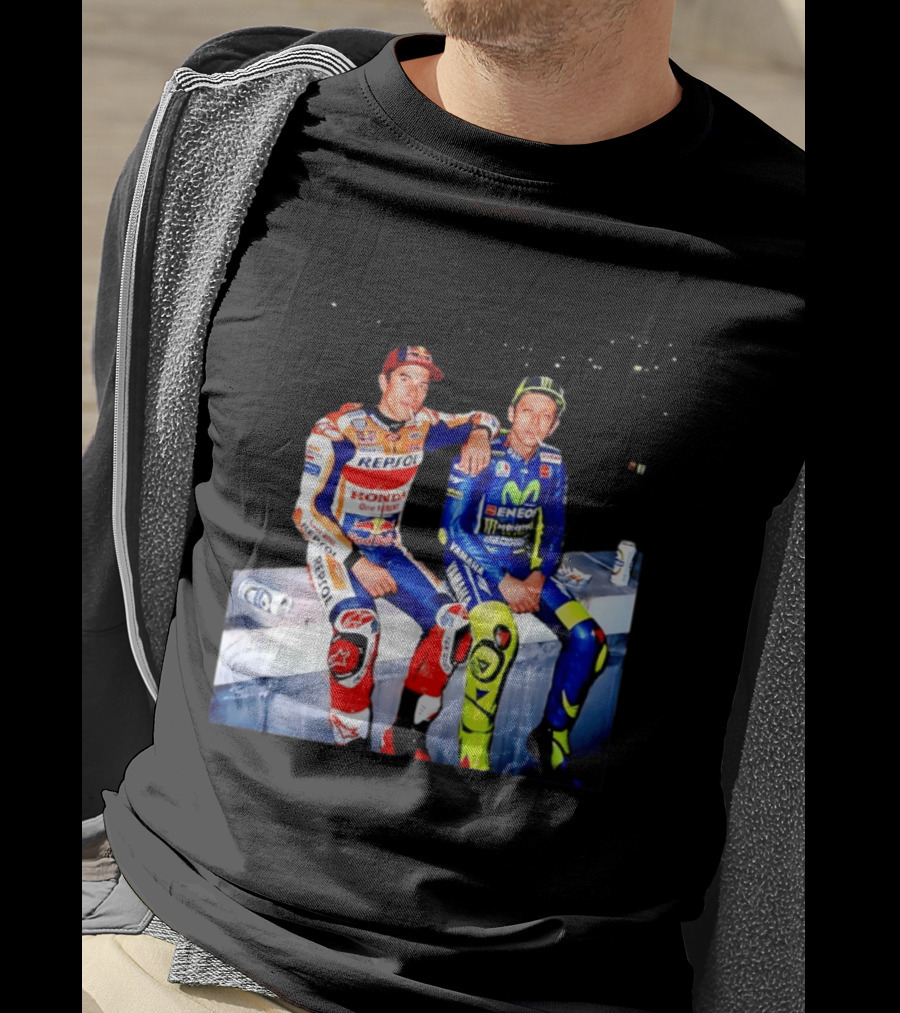 Valentino Rossi Marc Marquez MotoGP Repsol Yamaha Smoking Beer T-Shirt