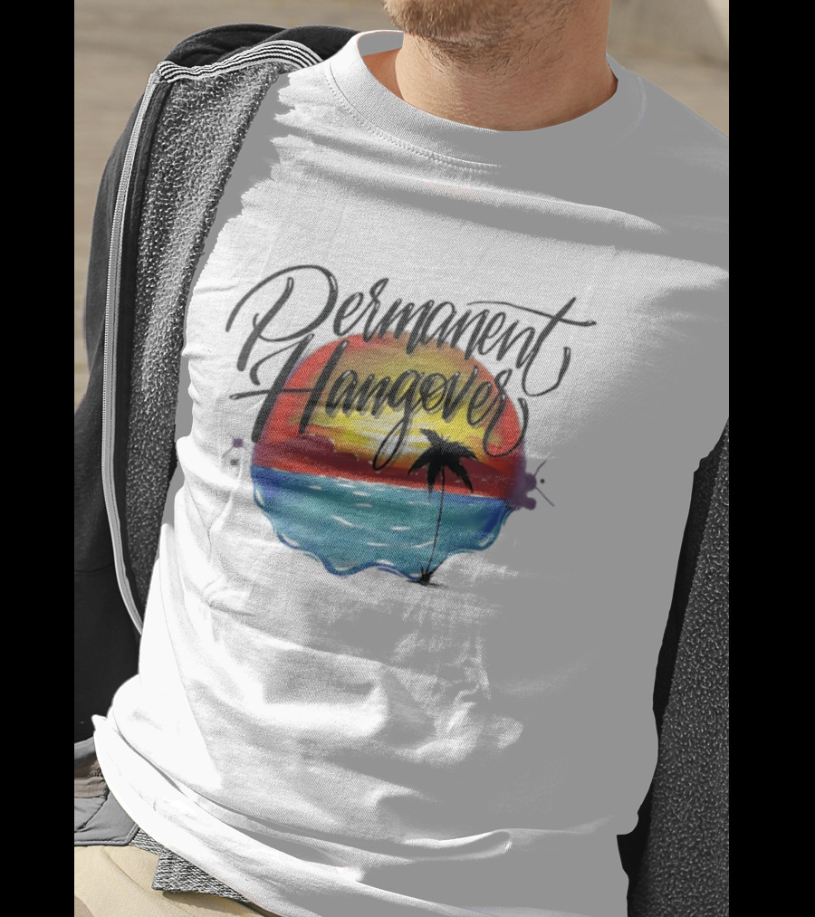 Permanent Hangover Sunset Palm 90s Bootleg Airbrush T-Shirt