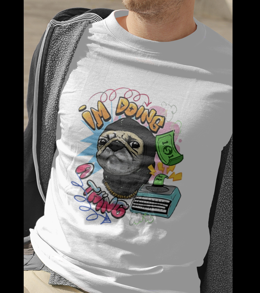 Roodabeguh Im Doing A Thing Funny Sloth In With Money And Typewriter T-Shirt