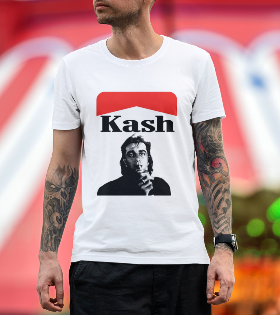 Kash Sanjay Dutt Smoking Iconic Red V Shape T-Shirt