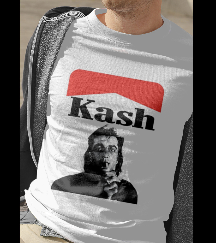 Kash Sanjay Dutt Smoking Iconic Red V Shape T-Shirt