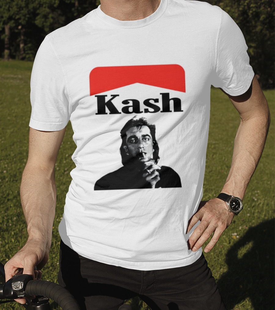Kash Sanjay Dutt Smoking Iconic Red V Shape T-Shirt