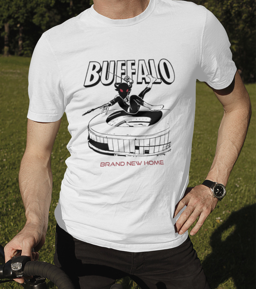 Buffalo Spider Man Swinging Brand New Home Stadium Marvel T-Shirt