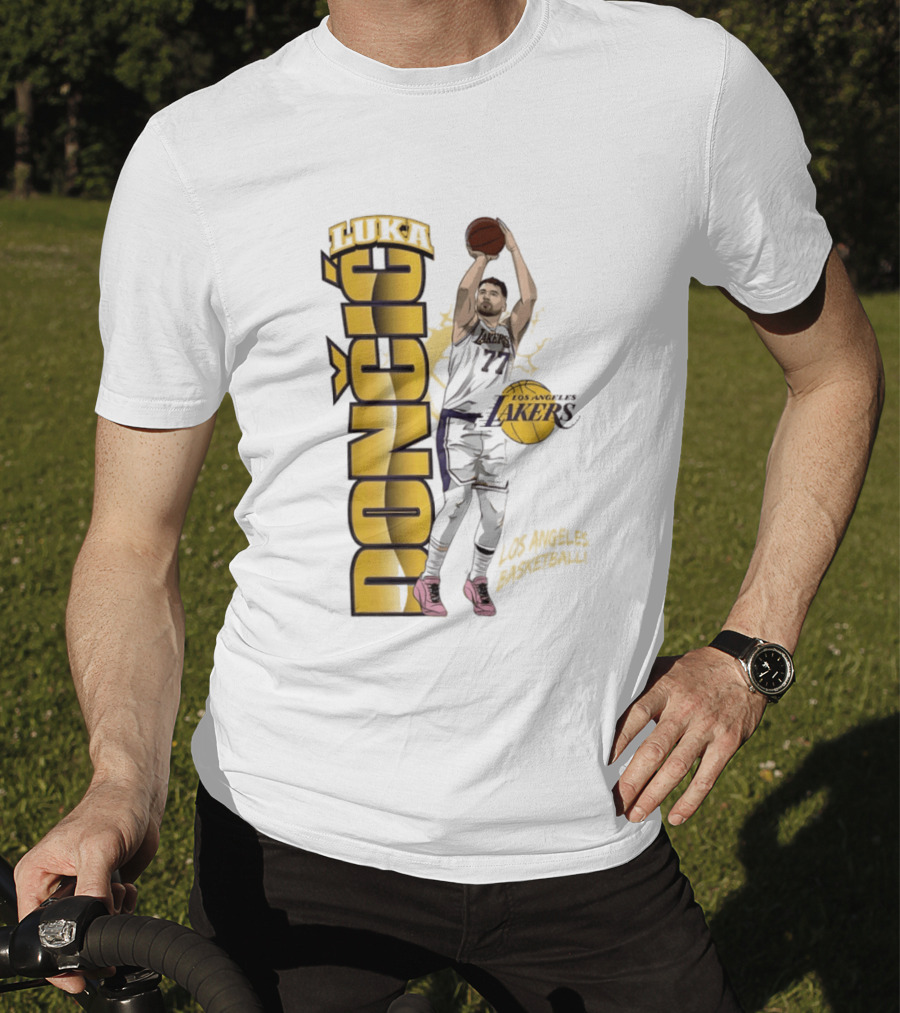 Los Angeles Lakers Luka Dončić Basketball Moment 2026 NBA T-Shirt