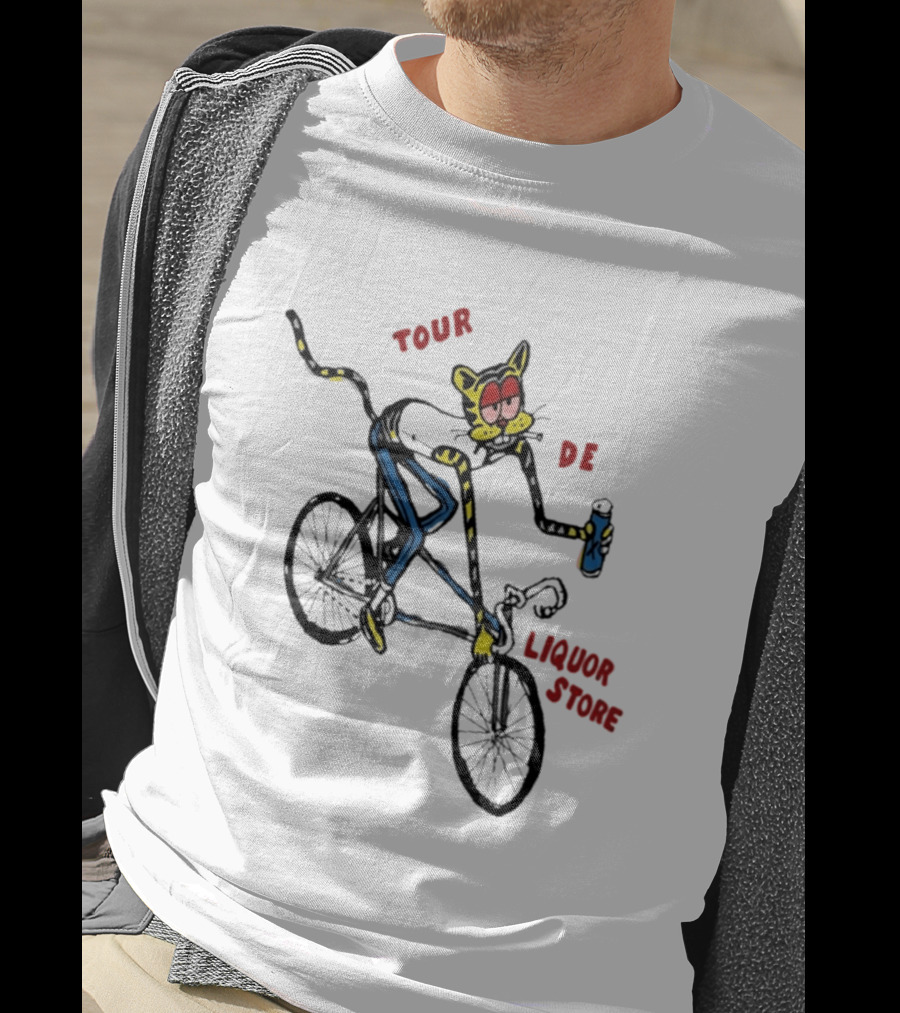 Tour De Liquor Store Cat Bicycle Cycling T-Shirt