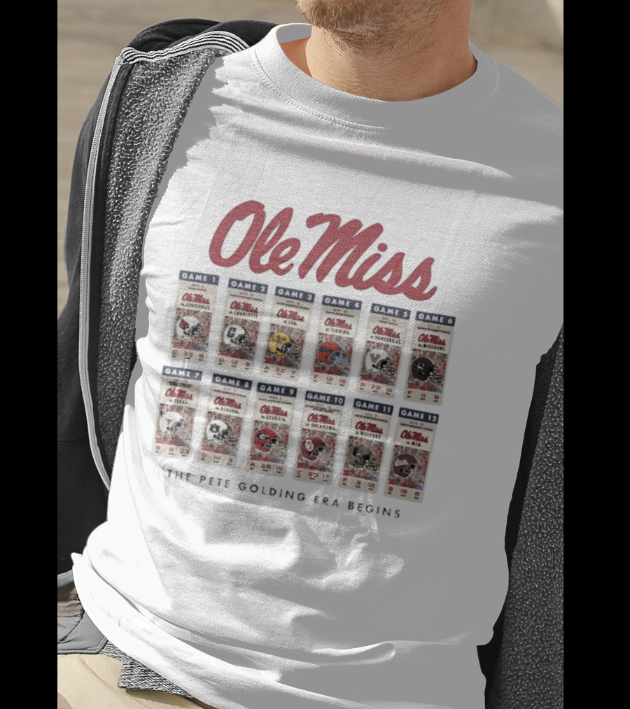 Ole Miss 2026 Football Schedule Louisville Charlotte LSU Florida Vanderbilt Arkansas Texas Auburn Georgia Oklahoma Wofford Mississippi State T-Shirt