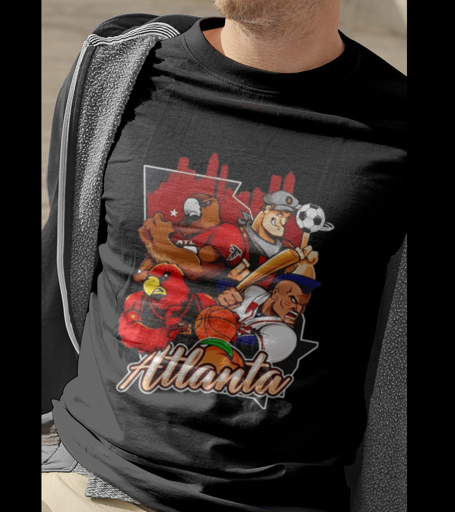 Atlanta Falcons Hawks Braves United Georgia Sports Teams Characters T-Shirt