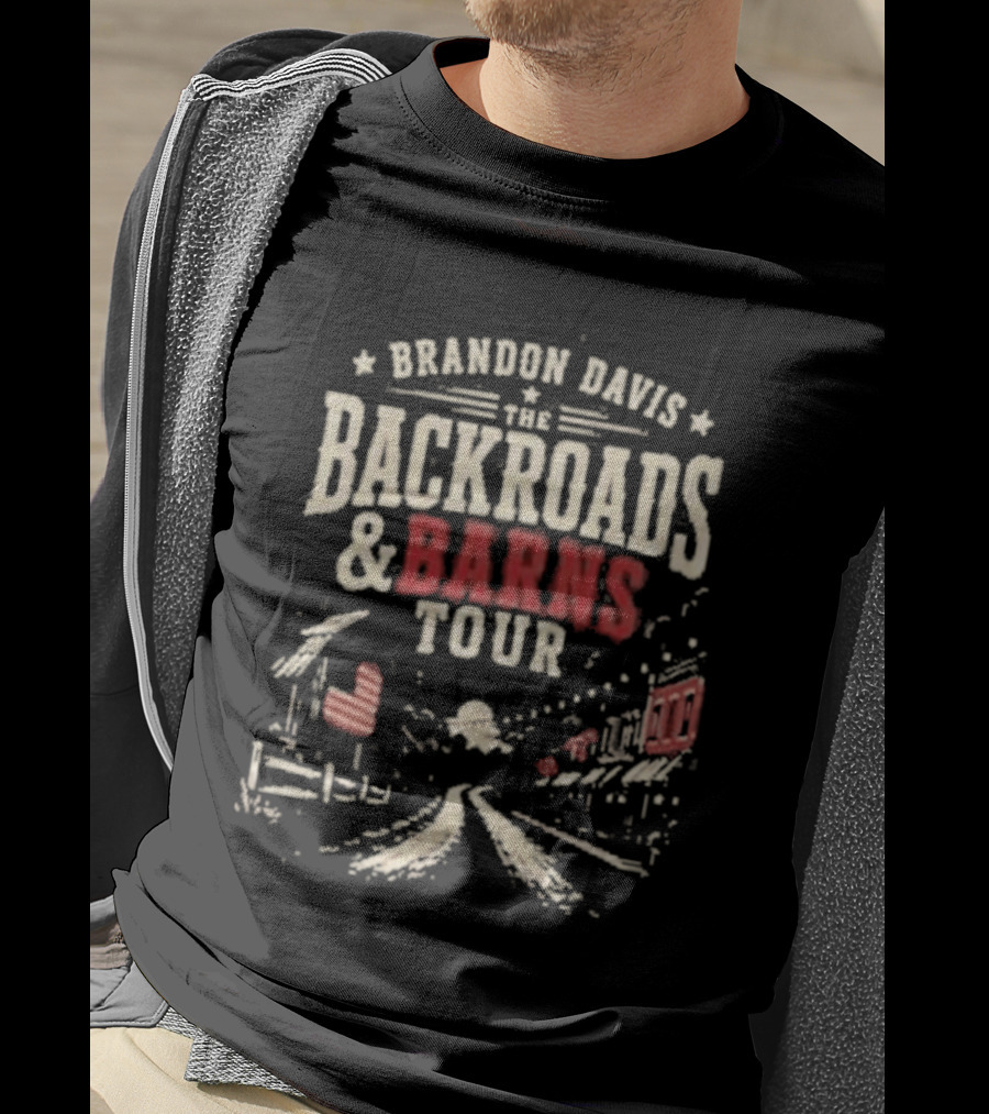 Brandon Davis The Backroads And Barns Tour Country Music Concert T-Shirt