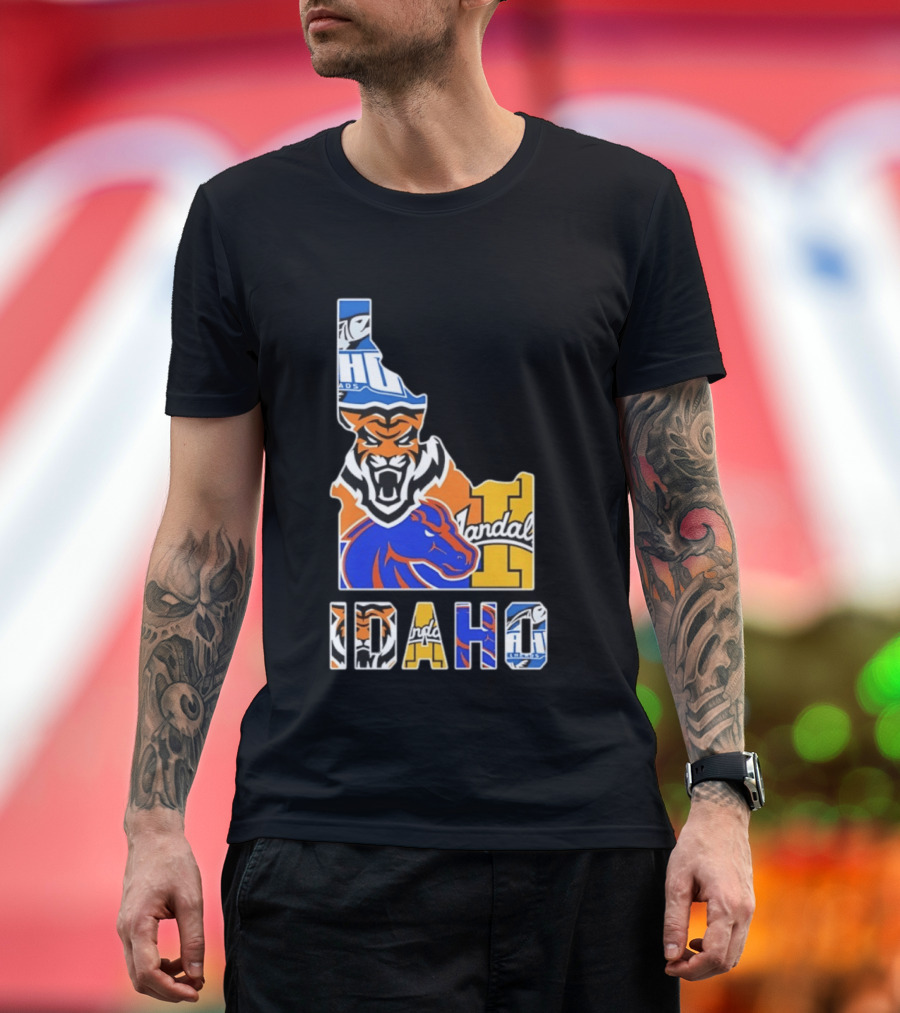 Idaho State Bengals Boise State Broncos Vandals Map Collage 2026 T-Shirt