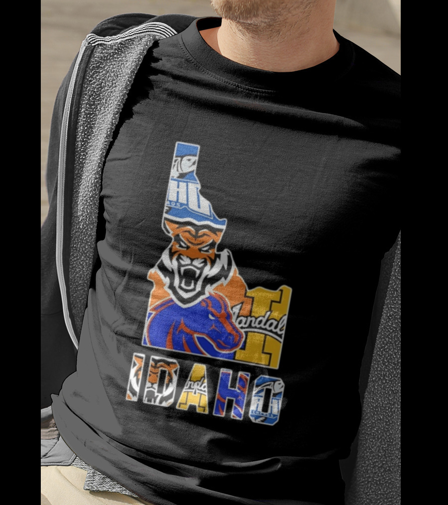 Idaho State Bengals Boise State Broncos Vandals Map Collage 2026 T-Shirt