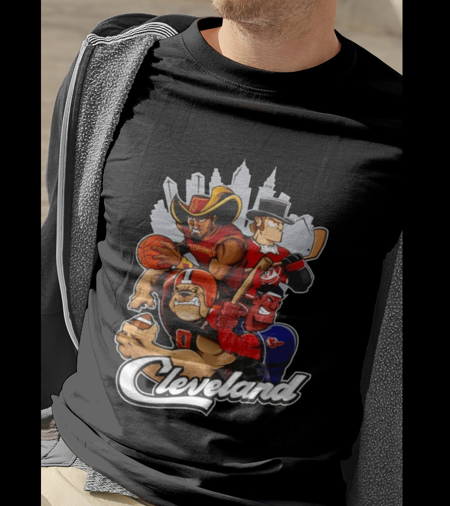 Cleveland Sports Teams Skyline Mashup 2026 T-Shirt