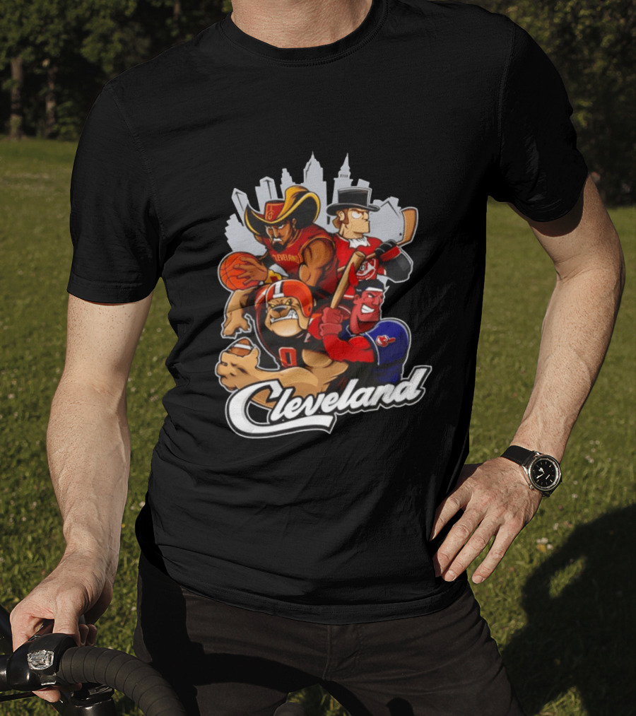 Cleveland Sports Teams Skyline Mashup 2026 T-Shirt
