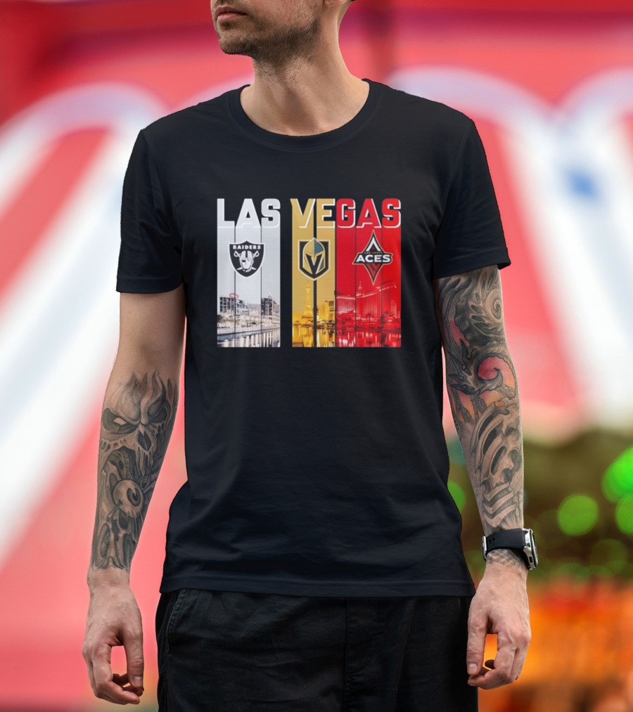 Las Vegas Raiders Golden Knights Aces Skyline T-Shirt