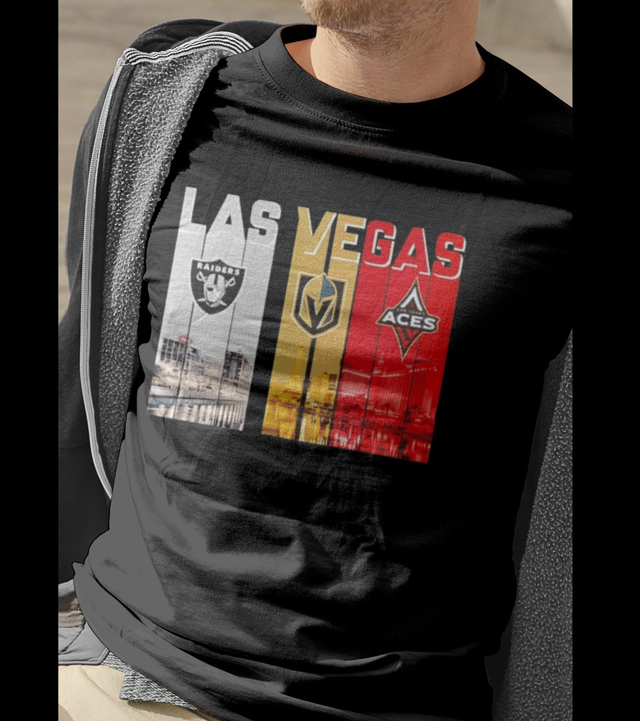 Las Vegas Raiders Golden Knights Aces Skyline T-Shirt