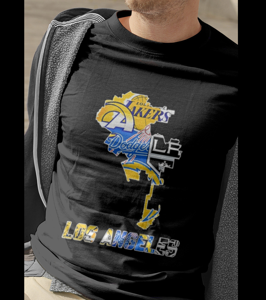Los Angeles Lakers Dodgers Rams Chargers Kings Map Season 2026 T-Shirt