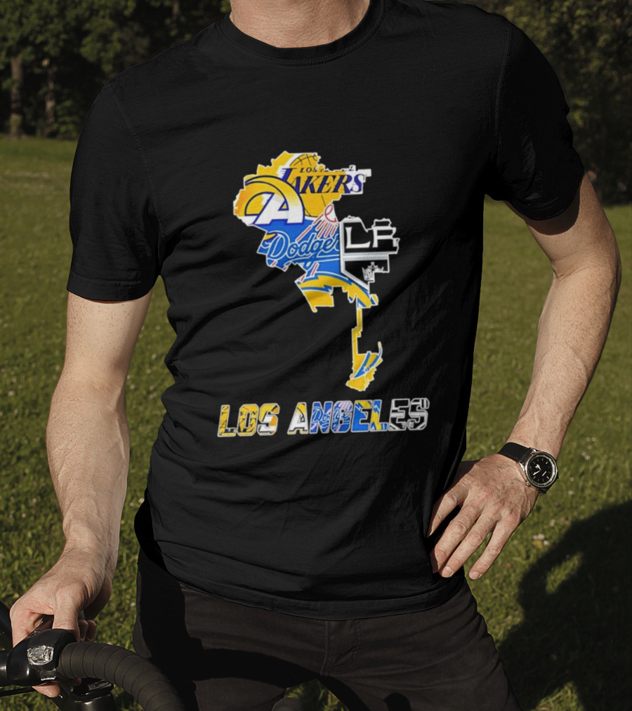 Los Angeles Lakers Dodgers Rams Chargers Kings Map Season 2026 T-Shirt