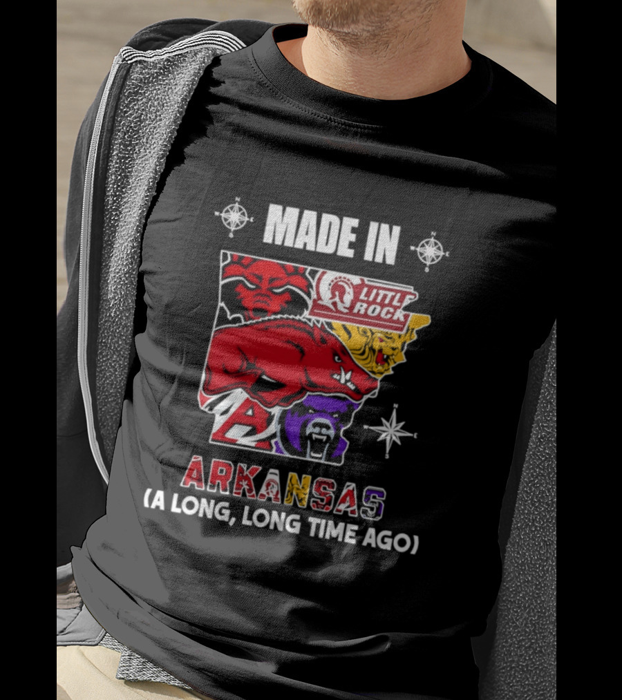 Made In Arkansas Little Rock Map A Long Long Time Ago T-Shirt