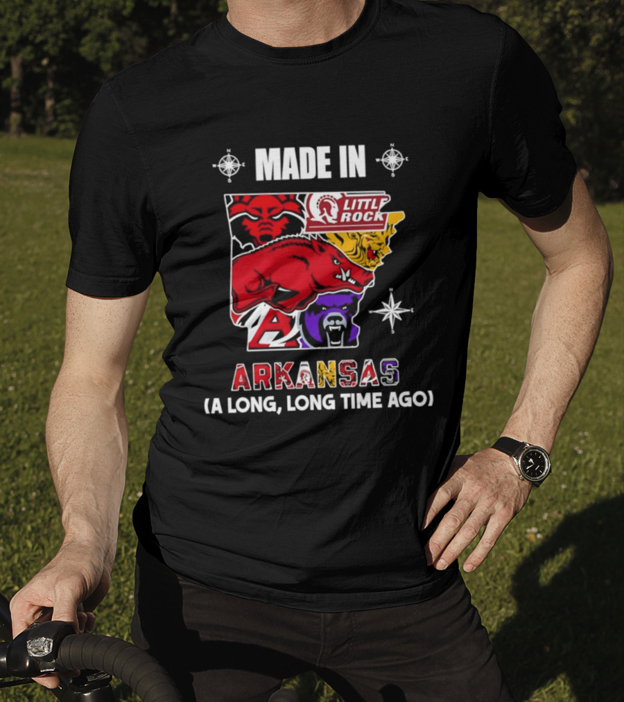 Made In Arkansas Little Rock Map A Long Long Time Ago T-Shirt
