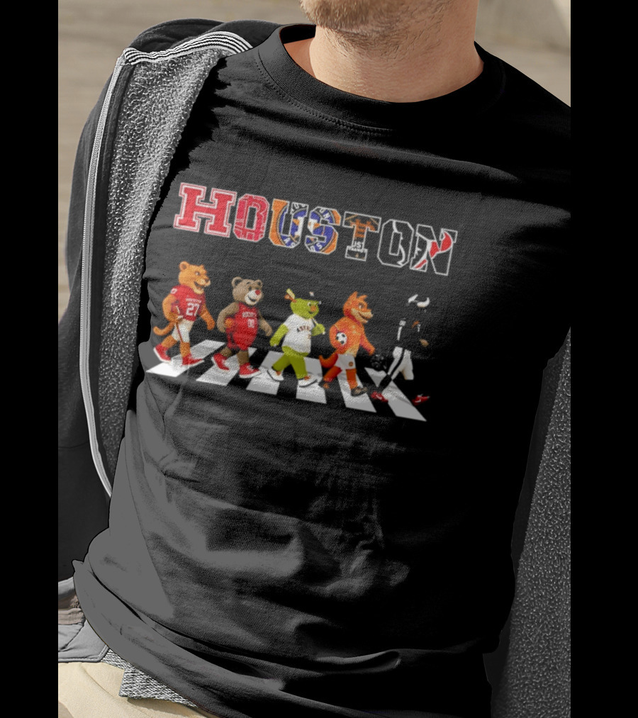 Houston Team Mascots Abbey Road Walk Season 2026 Sports T-Shirt