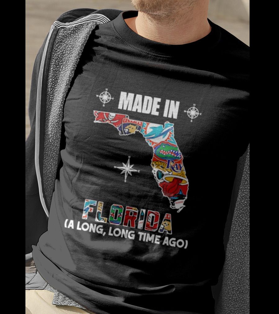 Made In Florida Map A Long Long Time Ago Florida Football Teams T-Shirt