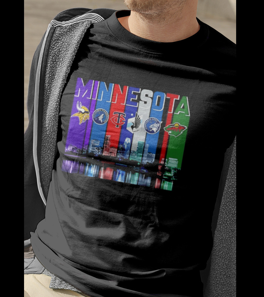 Minnesota Vikings Timberwolves Twins Lynx Wild Skyline 2026 T-Shirt