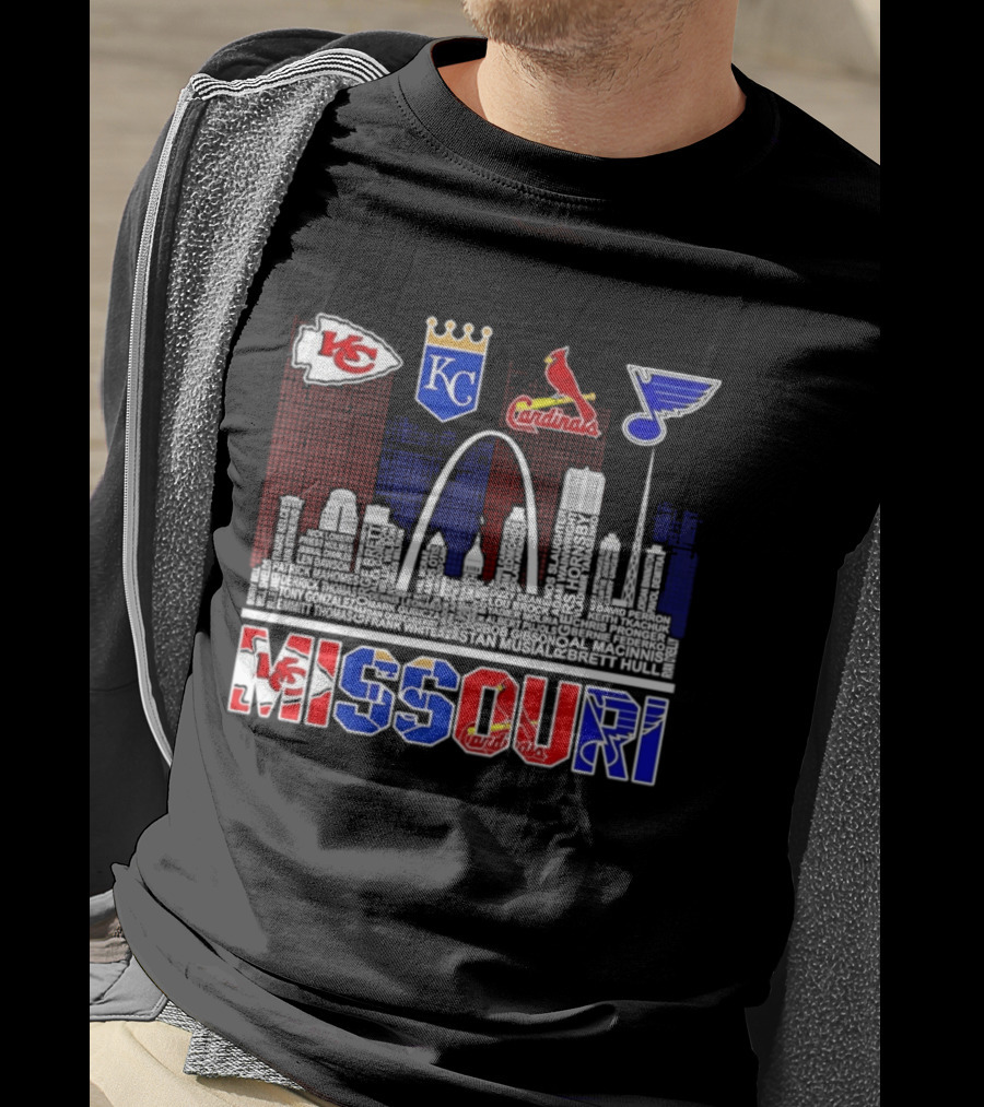 Missouri Skyline Kansas City Chiefs Royals Cardinals Blues T-Shirt
