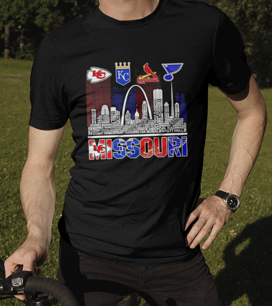 Missouri Skyline Kansas City Chiefs Royals Cardinals Blues T-Shirt