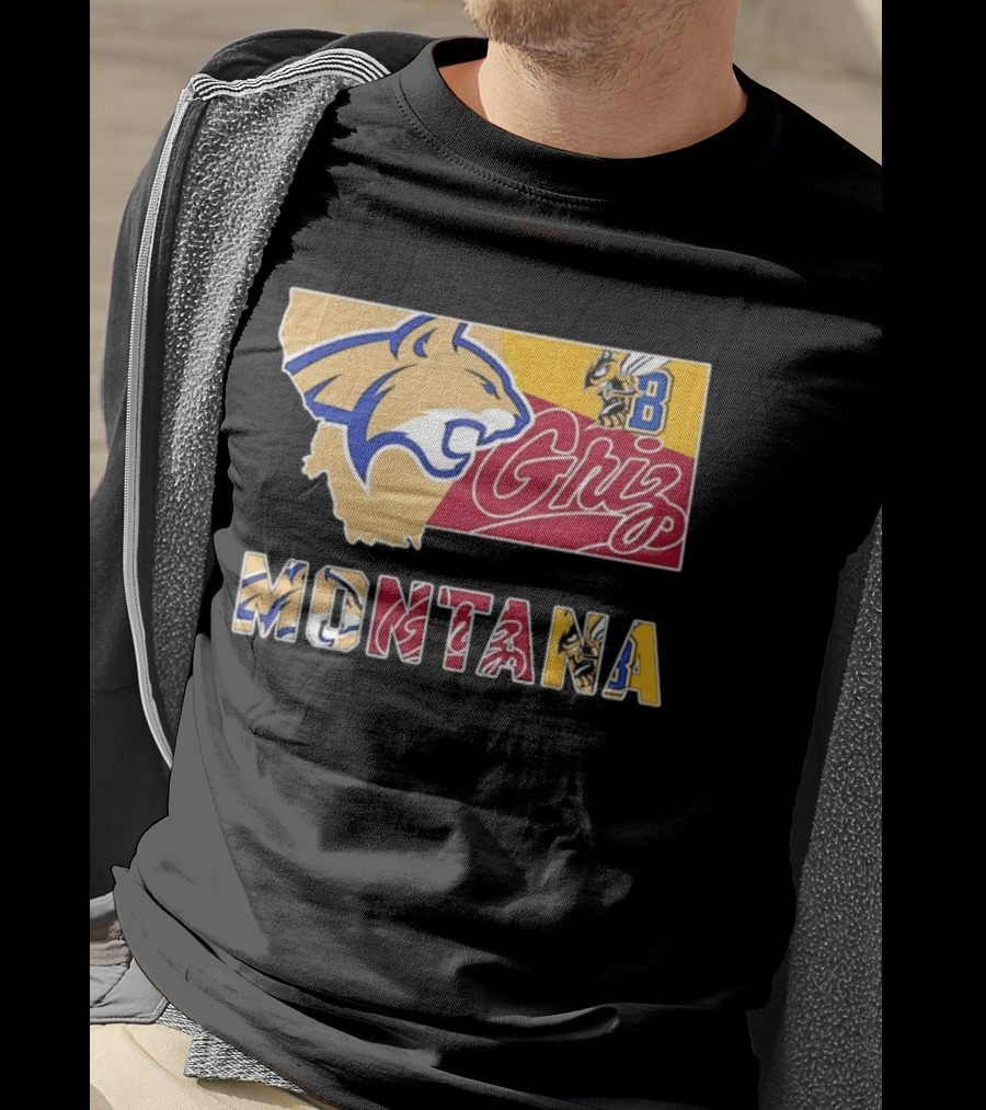 Montana Bobcats Griz 2026 College Football Map T-Shirt
