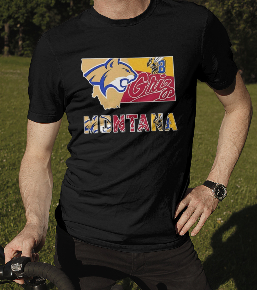 Montana Bobcats Griz 2026 College Football Map T-Shirt
