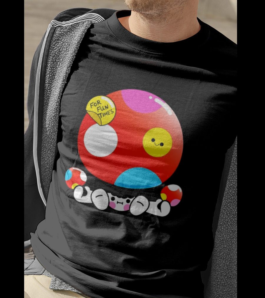 Mushroom Fun Times Bright Polka Dot T-Shirt