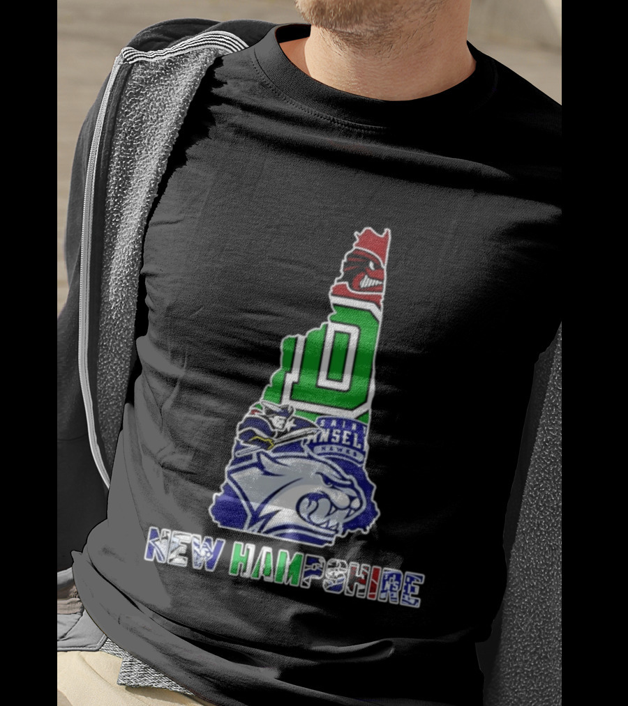 New Hampshire State Map Saint Anselm Hawks Wildcats Dartmouth Big Green 2026 T-Shirt