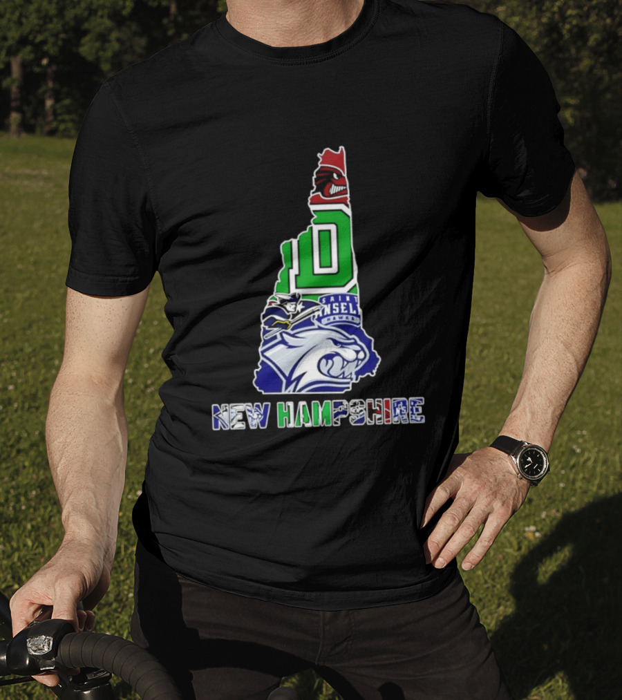 New Hampshire State Map Saint Anselm Hawks Wildcats Dartmouth Big Green 2026 T-Shirt