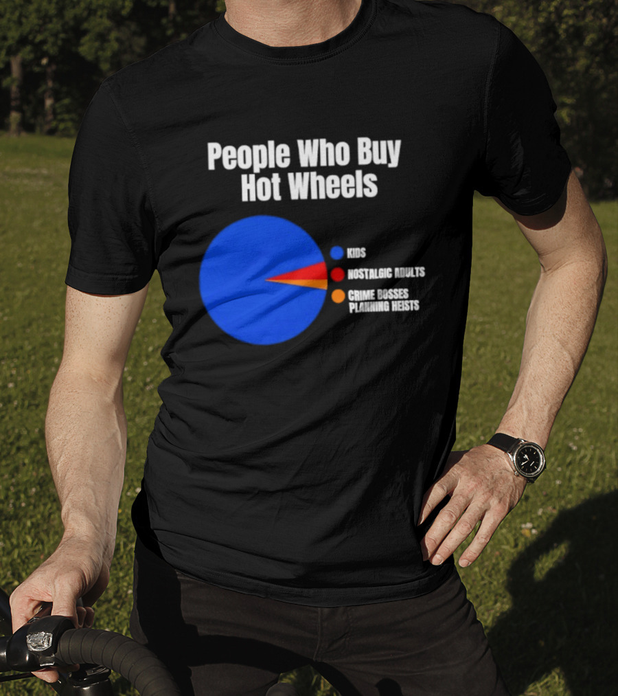 People Who Buy Hot Wheels Nostalgic Adults Crime Bosses Planning Heists Pie Chart T-Shirt